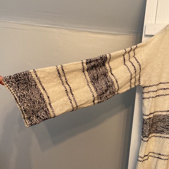 joie scoop neck striped sweater w/ fringe - Picture 3 of 4